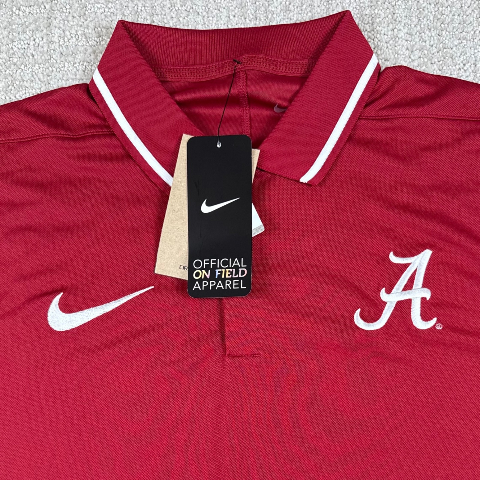 New Nike Dri-Fit Mens Medium Alabama Crimson Tide On Field Golf Polo Shirt